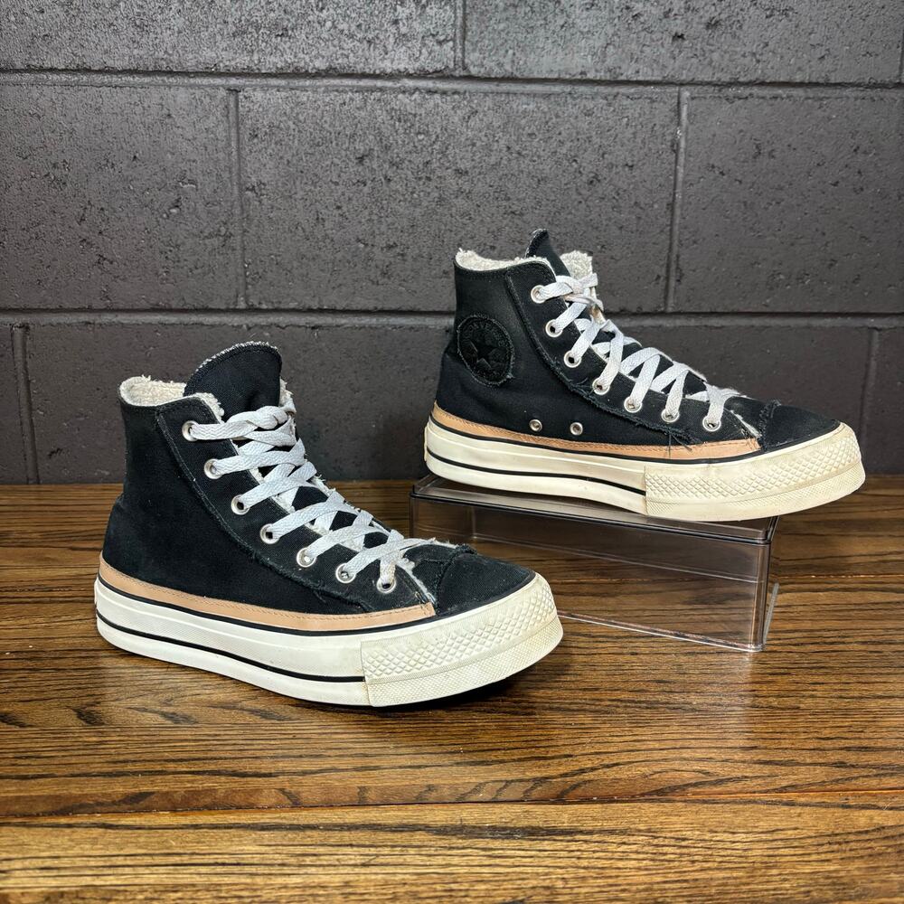 Converse Chuck Taylor All Star High Top Fleece Lined Platform Shoes Men’s 7.5